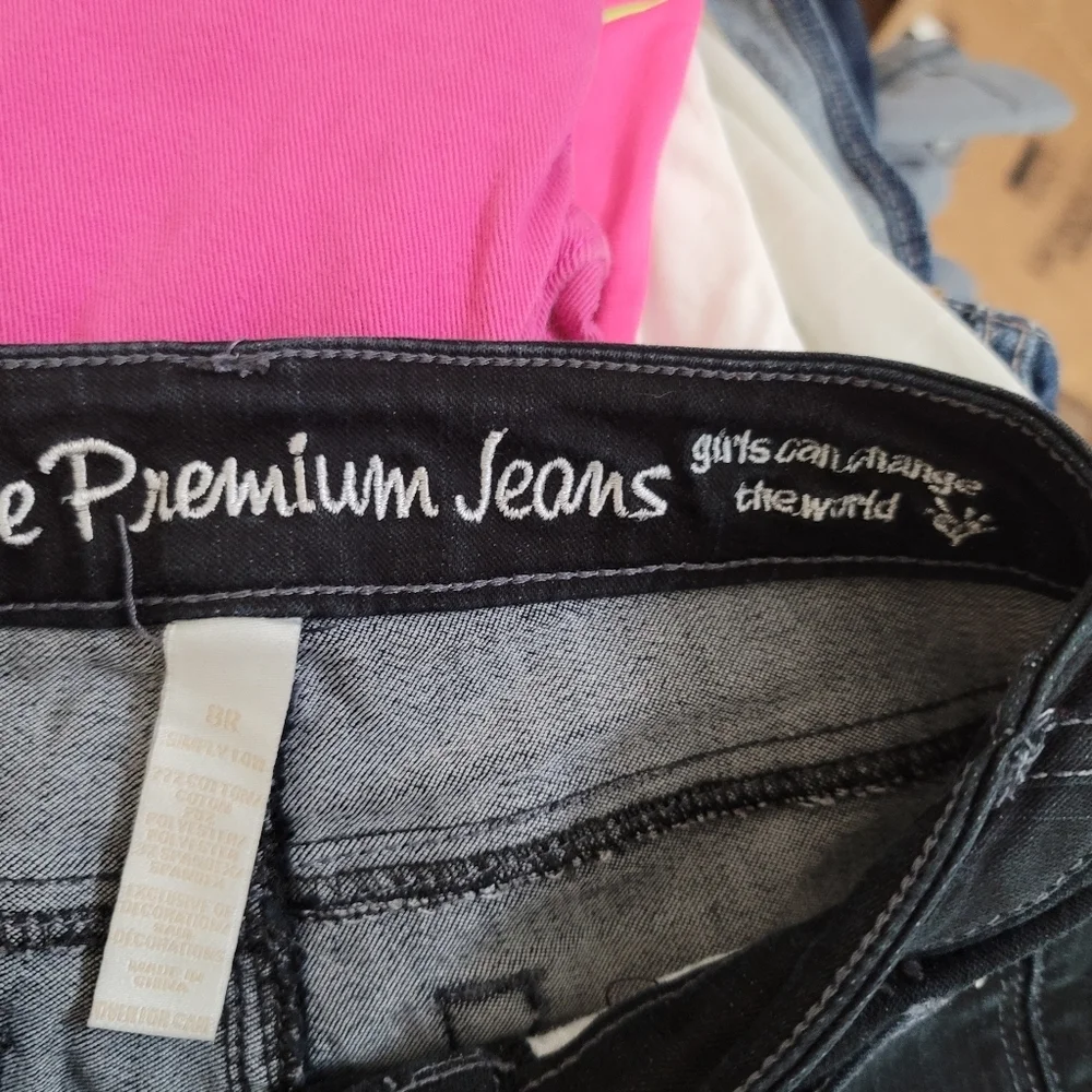 Justice girls pants skinny jean black Sz 8R